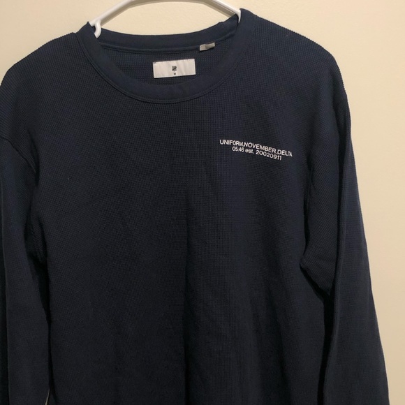 UNDEFEATED Navy Blue Thermal Shirt Medium - Picture 4 of 7